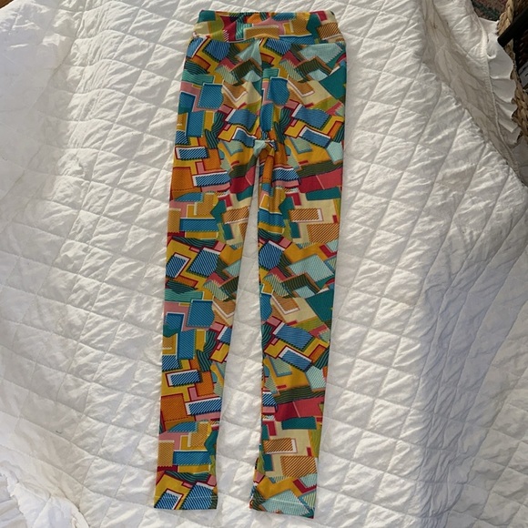 LULAROE Geometric Multi Colored Leggings Girls (L/XL) - Picture 4 of 8